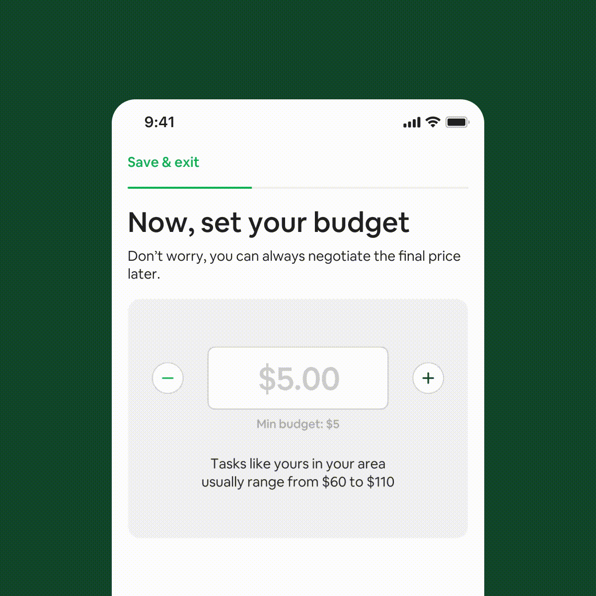 Set you budget.